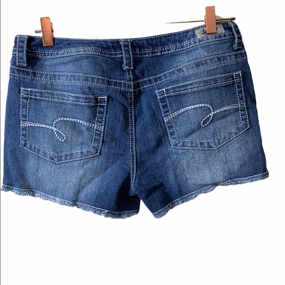 Justice Sequin Distressed Flag Denim Jean Shorts - Picture 8 of 12